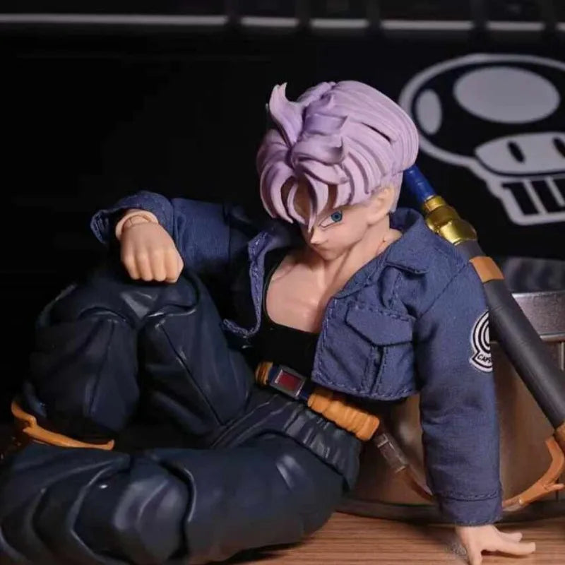 In Stock 1/12 Scale Action Figures Trunks Blue Jacket Coat Fit SHF Tonsen Arttoys Super Saiyan Trunks Anime  Gifts