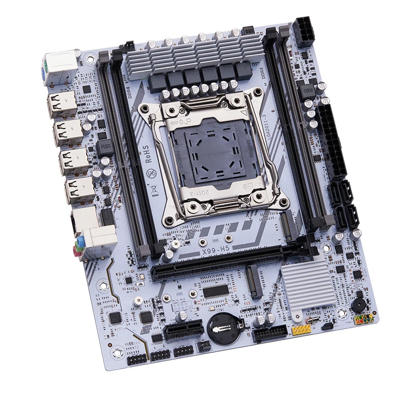 QIYIDA X99 Motherboard Set Kit Xeon LGA2011-3 E5 2680 V4 2x8gb = 16GB DDR4 SATA PCI 3,0 NVME M.2 X99H5 Gaming Computer