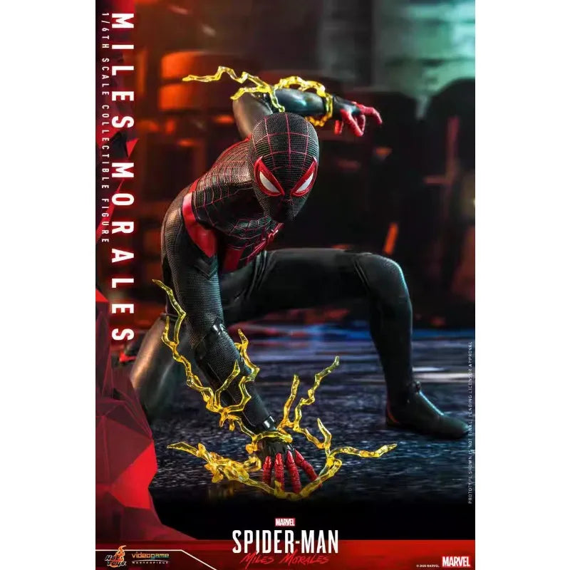 Original Hot Toys Marvel VGM46 Miles Morales Spider Man Anime Figure Model Collection Toys