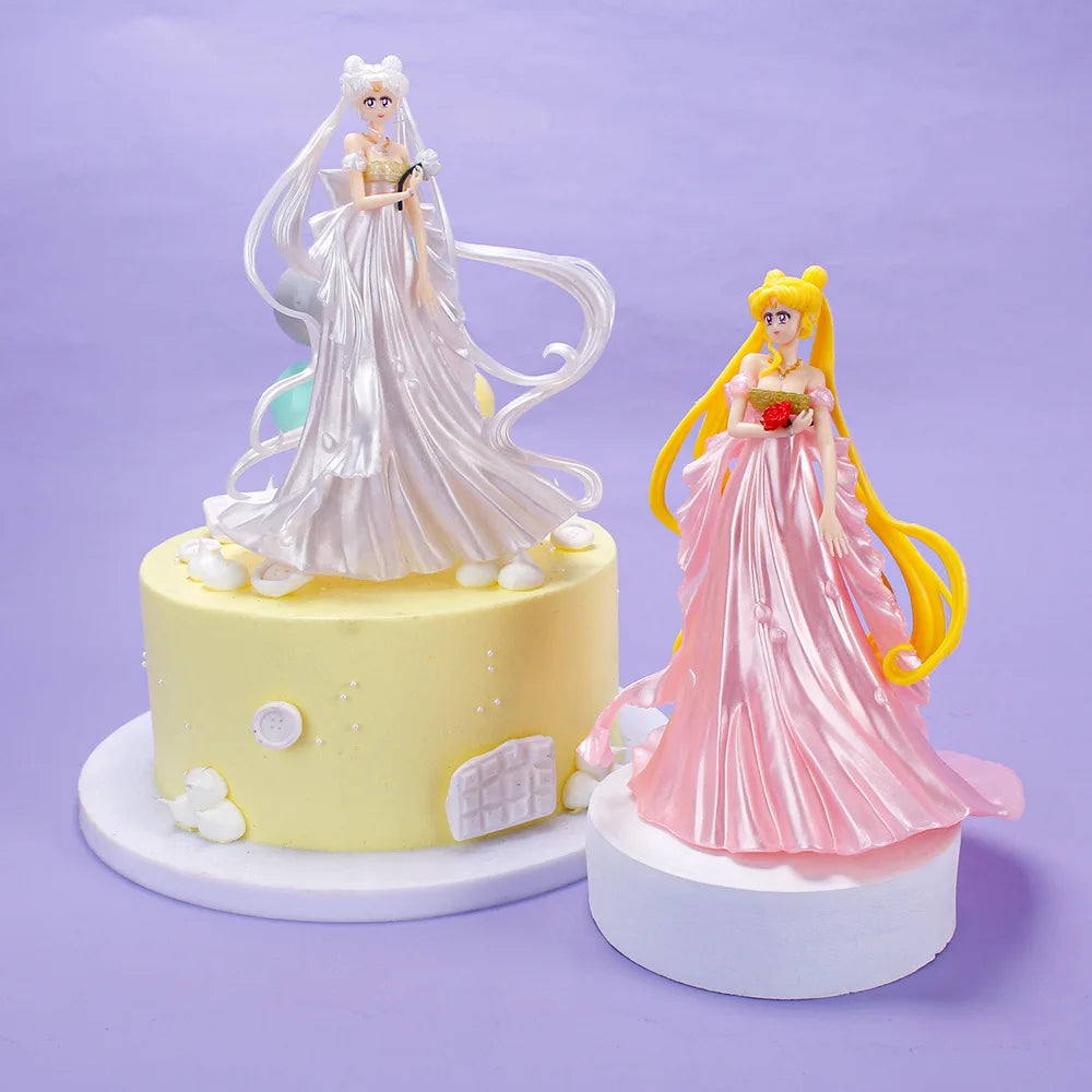 Sailor Moon Anime Actionfiguren 14CM Tsukino Usagi Hochzeitskleid PVC Modell Spielzeug Puppe Kuchen Sammlerstück Dekoration Kinder Geschenke