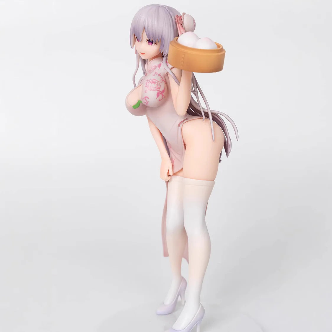 UC Miko's Original Character "Momo Man Jiang" Peach Bun Girl Qipao Standing Figure - PVC Collectible Model Boxed