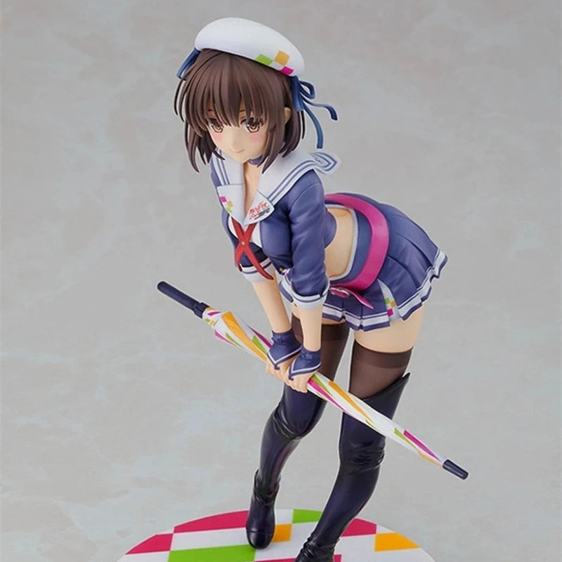 Anime Saekano How to Raise a Boring Girlfriend Figure Racing Girl Megumi Kato Take Umbrella Action Figure Sexy Girls Model Doll