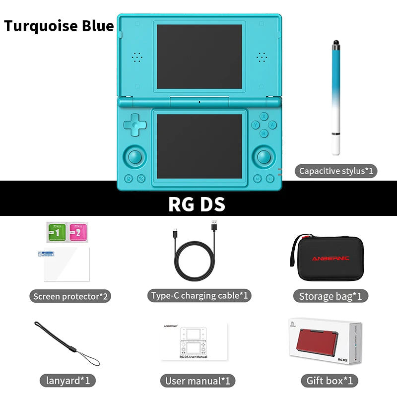 Anbernic RG DS Handheld Game Console 4" IPS Dual Screen Android 4000mAh Flip Video Games Player Supports RixelHK Wifi Streaming