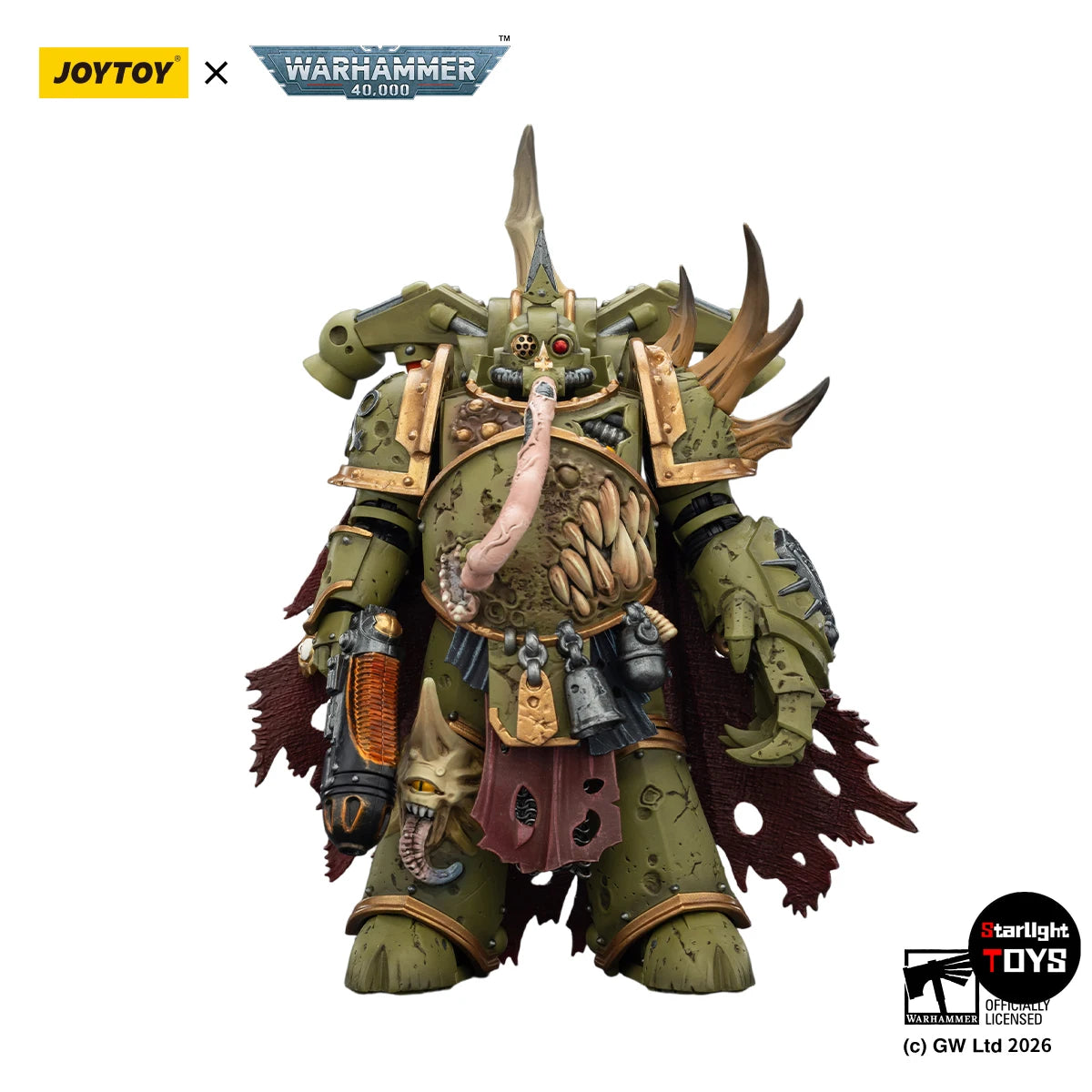 【Pre-sale】JOYTOY Warhammer 40K 1/18 Animation Figure Death Guard Plague Marine Champion with Plasma Pistol and Power Fist