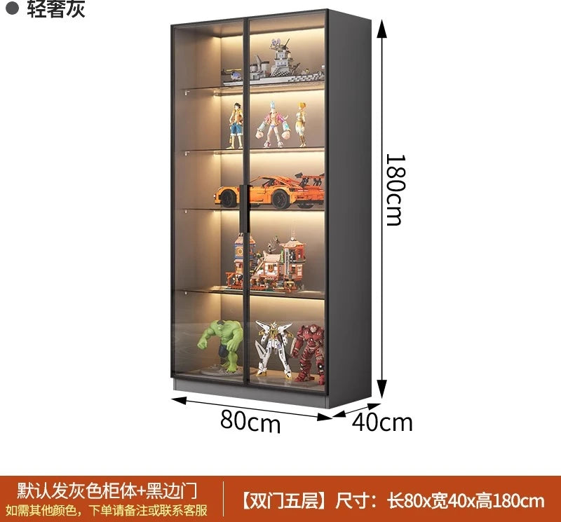 Custom Glass Door Figure Display Cabinet Display Home Living Room Blind Box Toy Lego Model Ornament