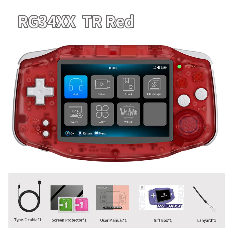 ANBERNIC RG34XX Retro Handheld Game Console 3.4” IPS Linux 64-bit 3500mAh Video Gaming Player Supports Streaming WIFI Bluetooth
