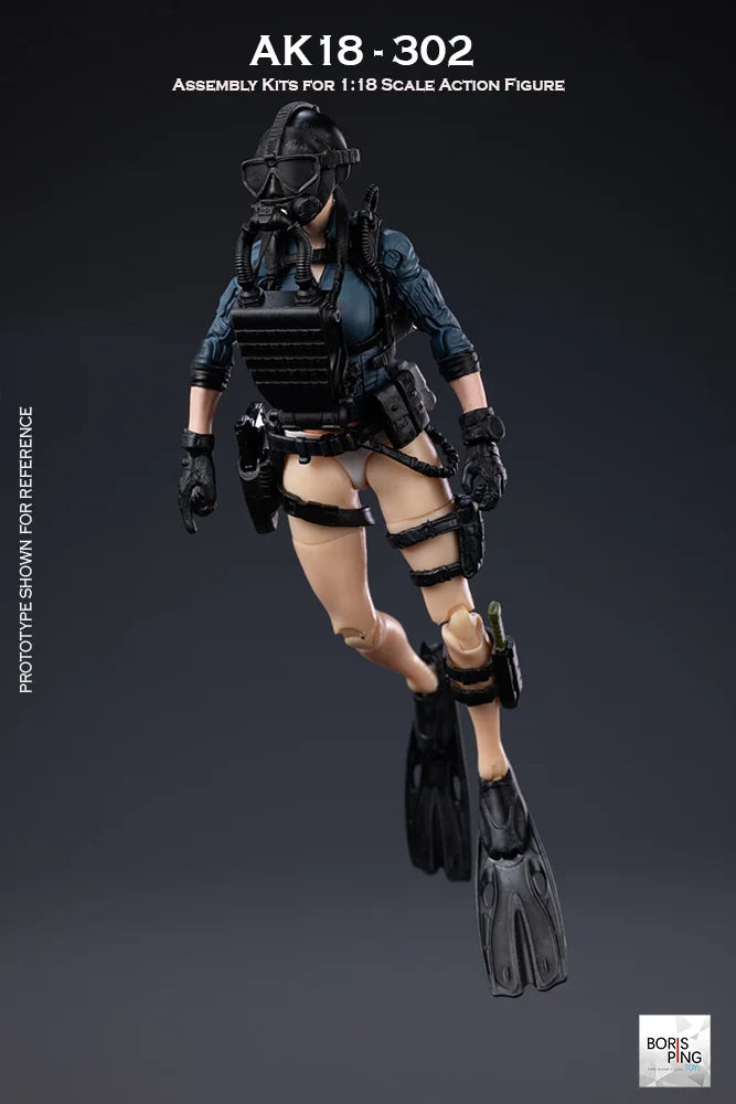 Presale BorisPing AK18 1/18 Scale Classic Game Character Special Agent Female Warrior Full Set Model 3.75 Inch Action Figure