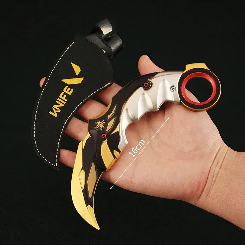 Valorant Karambit Weapon Model Reaver, EP 5 Karambit Toy Sword All Metal Keychain Claw Knives Toy Prop Ornaments Boys Gifts