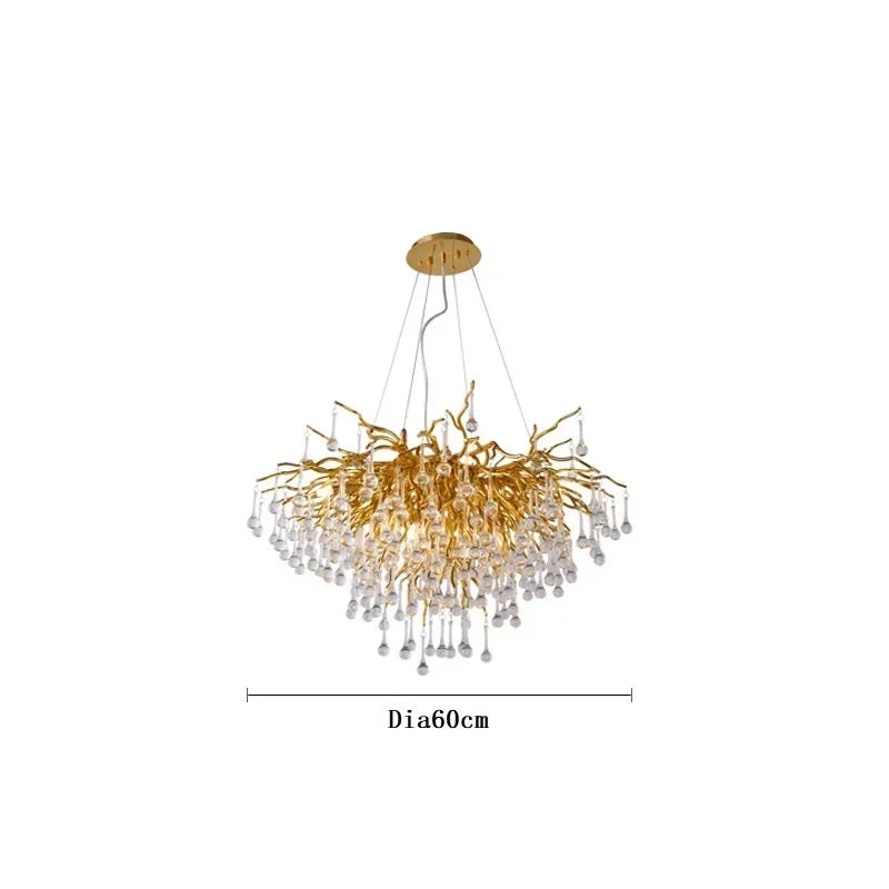 American Luxury Crystal Ceiling Chandelier Modern Art Living Dining Bedroom Hanging Lamp Hotel Hall Home Decor Pendant Lights