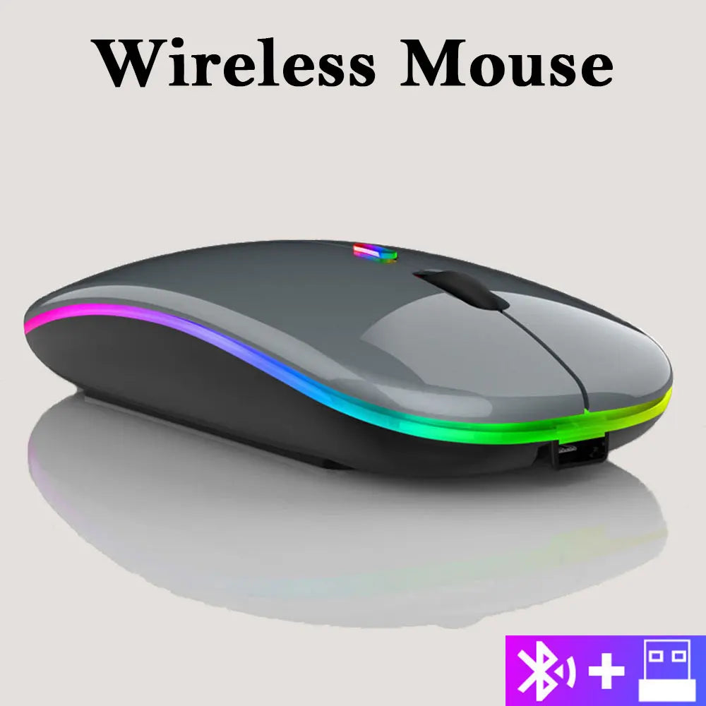 Stille Bluetooth-Maus, wiederaufladbar, kabellos, optische Maus für Computer, Laptop, für iPad, Samsung Tablet, Universalmäuse, geräuschlos