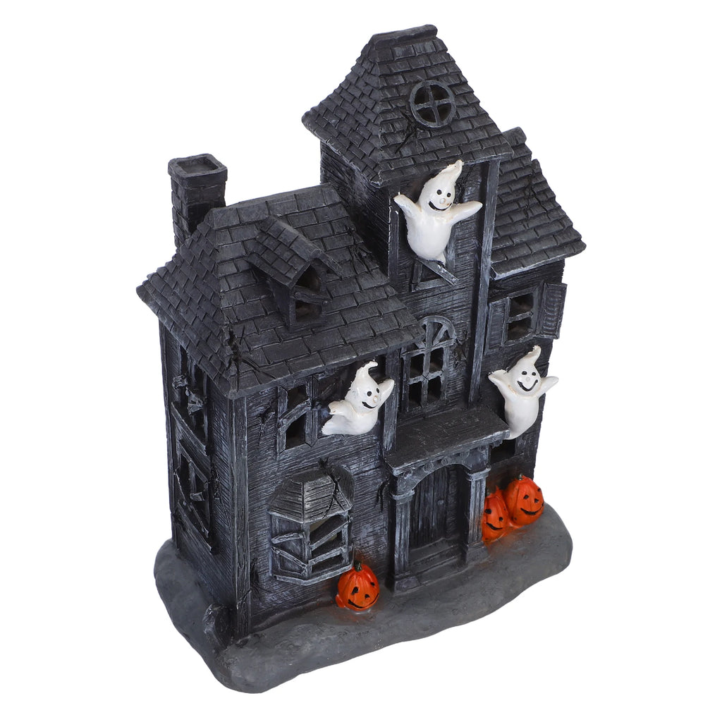 Halloween Glowing Haunted House Decor Ghost Spooky Statue Desktop Decoration Figurine Party Outdoor