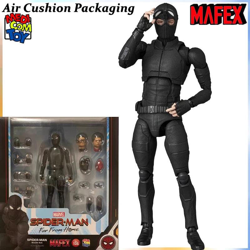 MEDICOM TOY Genuine MAFEX Series Spider-Man Upgrade The Battle Suit Peter Parker Ver.1.5 Superhero Action Figures Model Toys