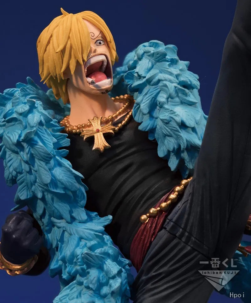 16CM Anime One Piece Sanji Figure 20th Anniversary Blue Set Doll Model Toy Gift Collection Aciton Figure PVC