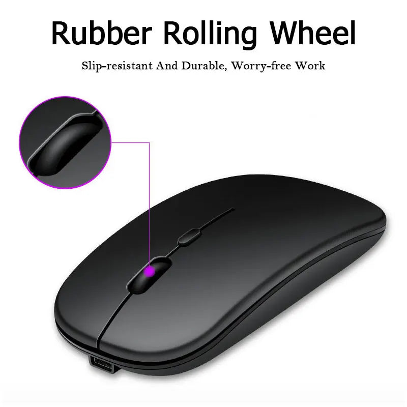 Stille Bluetooth-Maus, wiederaufladbar, kabellos, optische Maus für Computer, Laptop, für iPad, Samsung Tablet, Universalmäuse, geräuschlos