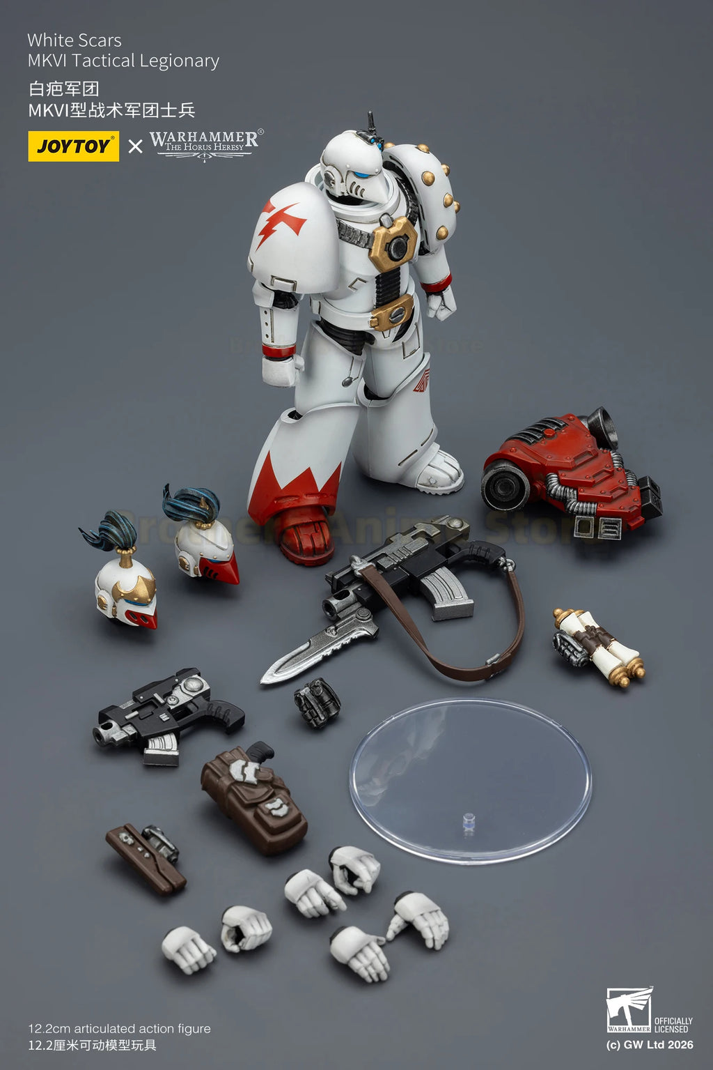JOYTOY Warhammer 40K White Scar Legion MKIII MKVItactical legionnaire and motorcycle 1/18 movable figure soldier collection gift