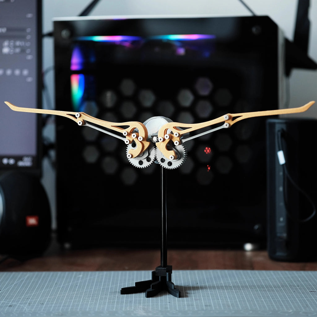 Space tribe mechanical ornithopter 3D algorithm bionic mechanical wing electric assembly ornithopter model ornament gift