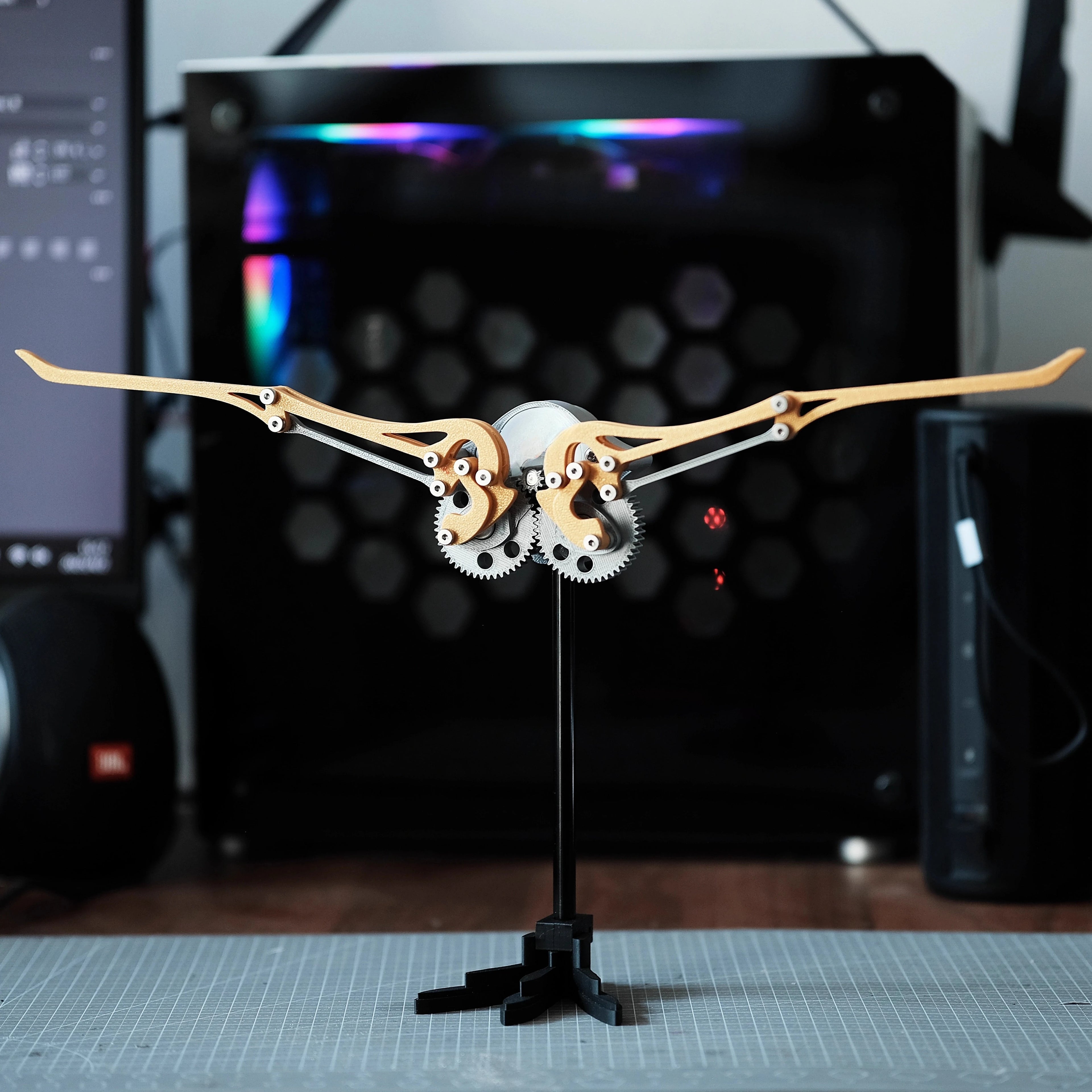 Space tribe mechanical ornithopter 3D algorithm bionic mechanical wing electric assembly ornithopter model ornament gift