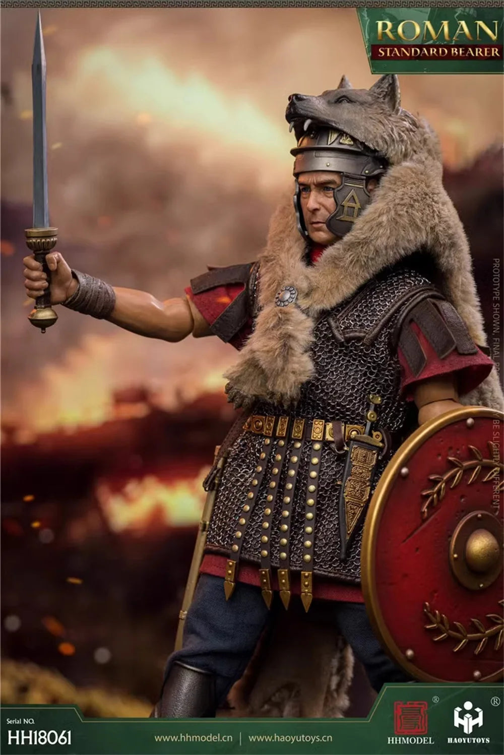 1/6 HHMODEL & HAOYUTOYS HH18061 Vintage Imperial Legion-Rome Flag Bearer Soldier Warrior Full Set Moveable Figure For Collect