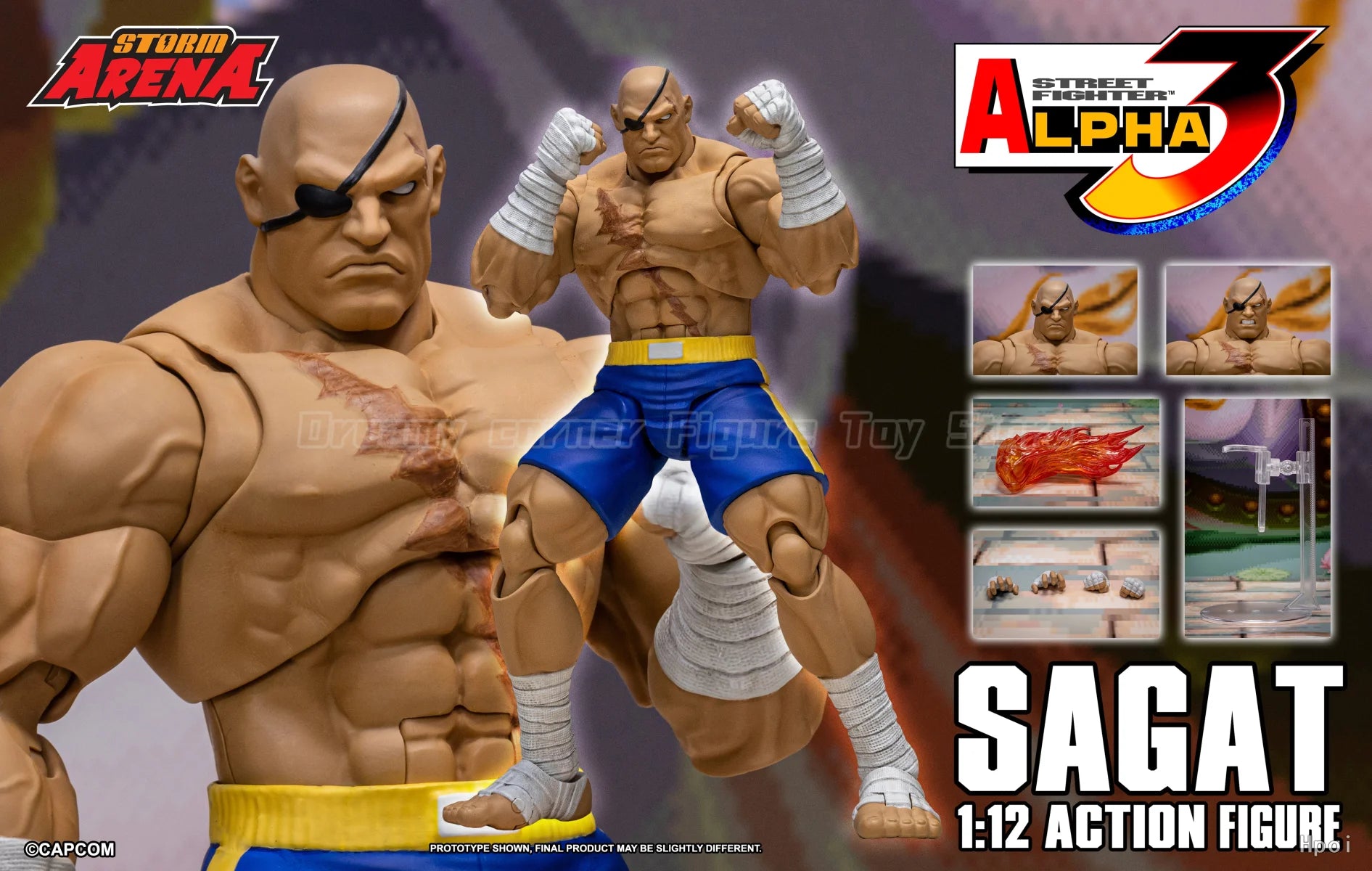 【In Stock】Original Storm Collectibles STORM ARENA Street Fighter Alpha 3 Sagat 1/12 Ornament Model Toy