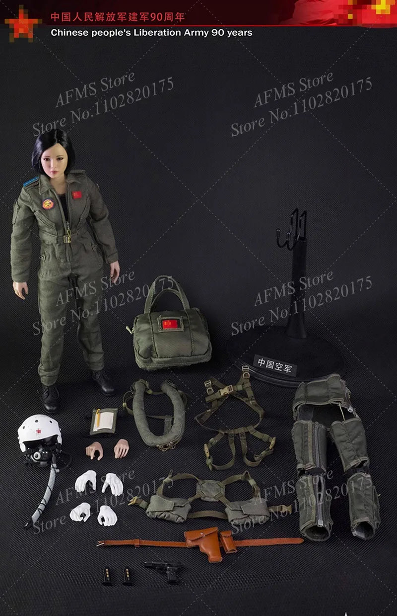 FLAGSET FS-73006 1/6 Scale Collectible Figure Chinese Hero Female Pilot Doll Full Set 12'' Women Soldier Action Figures Toy