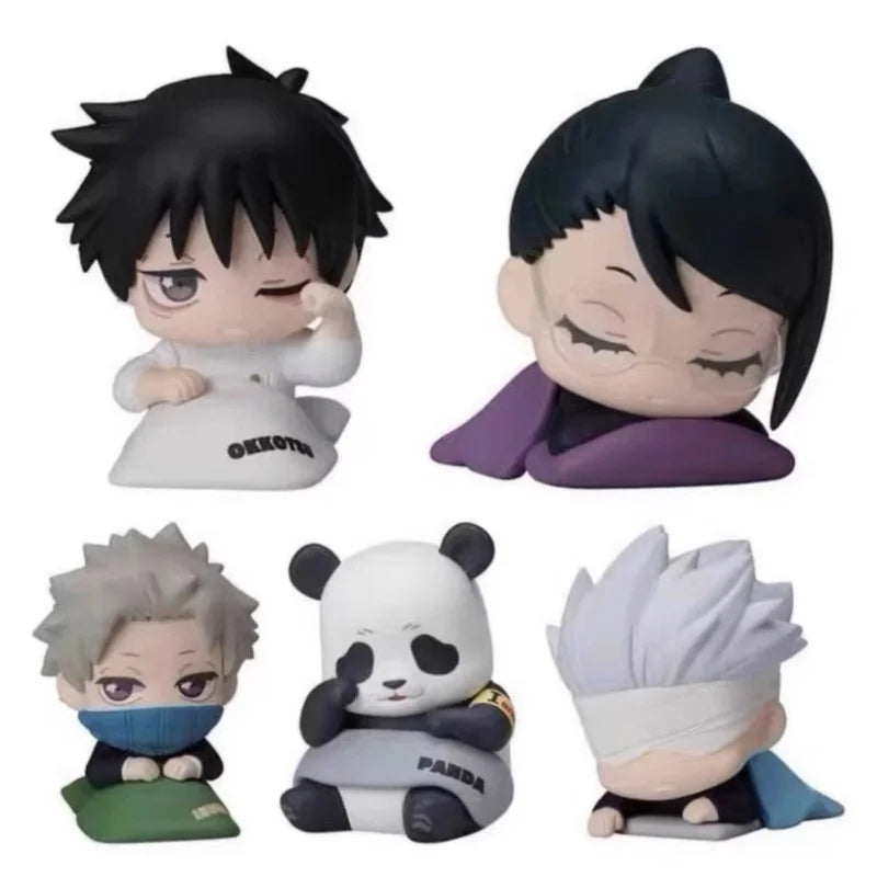 Japan Stato Egg Twisting Anime Jujutsu Kaisen Toge Yuta Panda Maki Satoru Gojo Q Version Sleep Ornaments Collectible Figure Gift