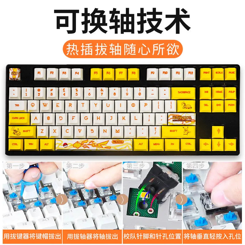 Anime Theme Mechanical Keyboard Cosplay Hatsune Miku Chopper Ayanami Rei Figure Gaming Keyboard Boys Gifts