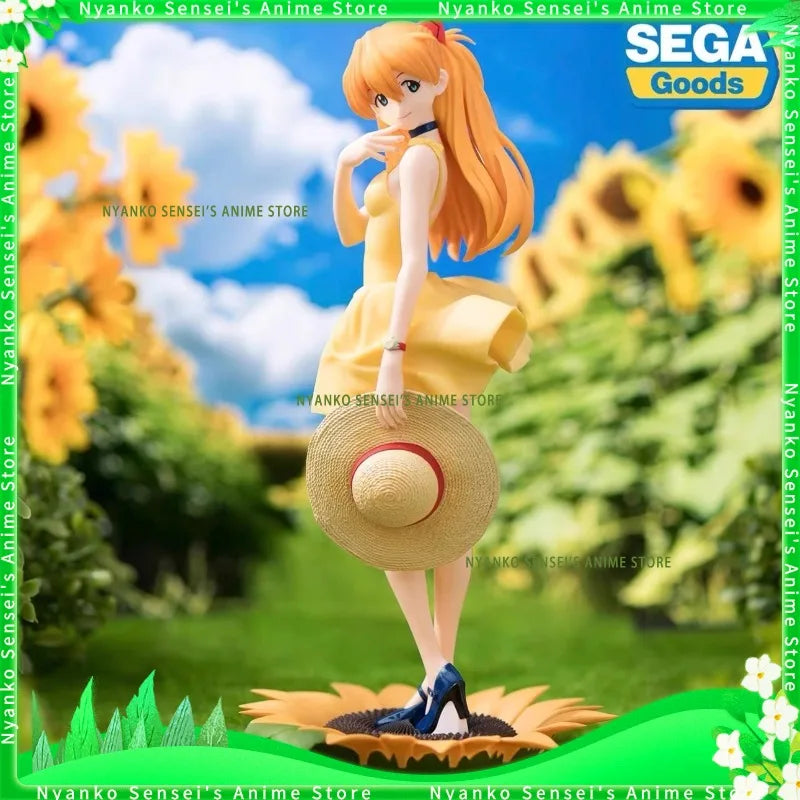 In Stock SEGA Luminasta NEON GENESIS EVANGELION EVA Asuka 24cm Summer Beach Dress Figure Anime Models Toy Doll Collectible