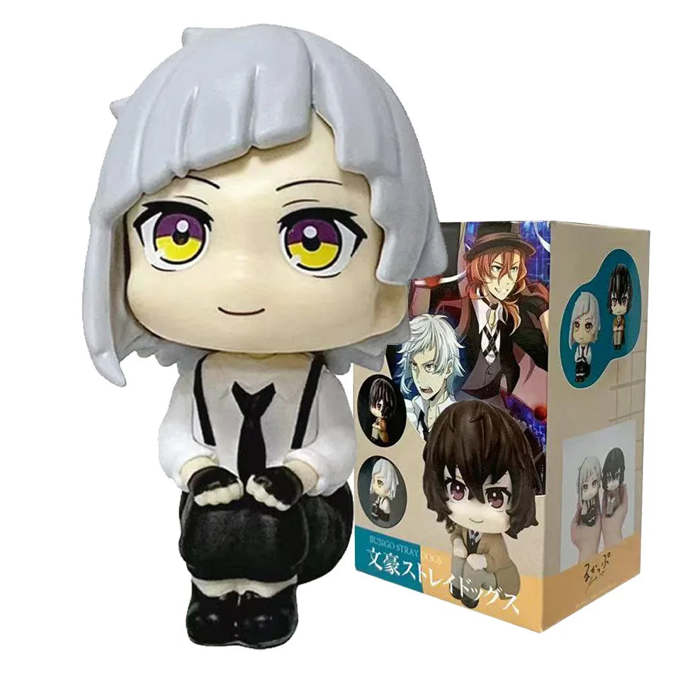 10cm Bungou Stray Dogs Anime Figure Look Up Nakajima Atsushi Action Figure Q Version Dazai Osamu Figurine PVC Collection Toys