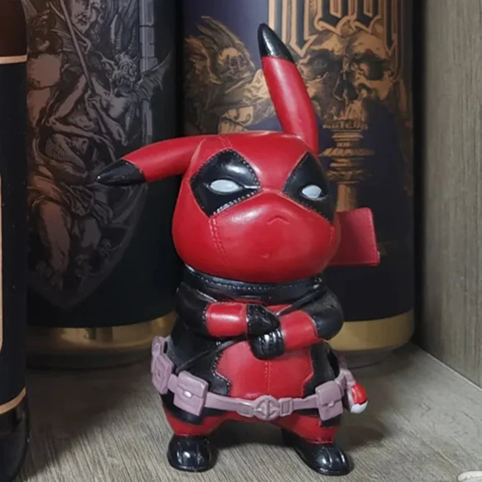 Pikachu Cos Deadpool Figure Q-Version Pikachu Action Figures Statue Model Desk Decoration Collection Dolls Toys Chrismas Gift