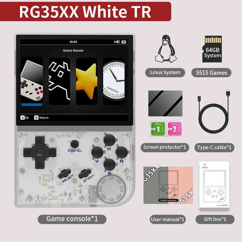 ANBERNIC RG35XX Plus/RG35XX Retro-Handheld-Spielkonsole 3,5-Zoll-IPS-Bildschirm Linux Tragbarer Videospiel-Player unterstützt HD-MI-TV-Ausgang