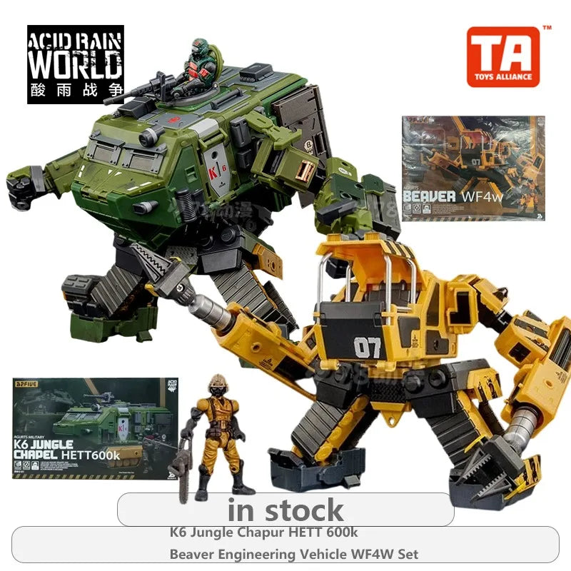 Acid Rain War Original Machine Series K6 Jungle Chapur HETT 600k\Beaver Engineering Vehicle WF4W Set Action Figure Model Toys