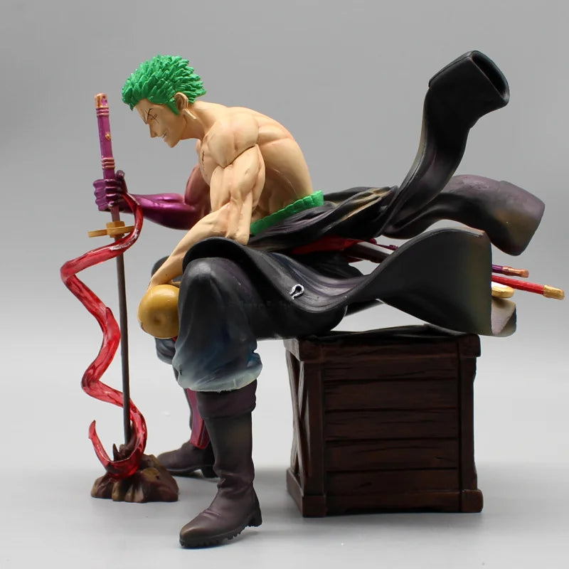 One Piece Zoro 15cm Figuren Roronoa Zoro mit 2 Köpfen Anime Figur PVC Statue Modell Schreibtisch Sammlung Puppe Dekoration Spielzeug Geschenke