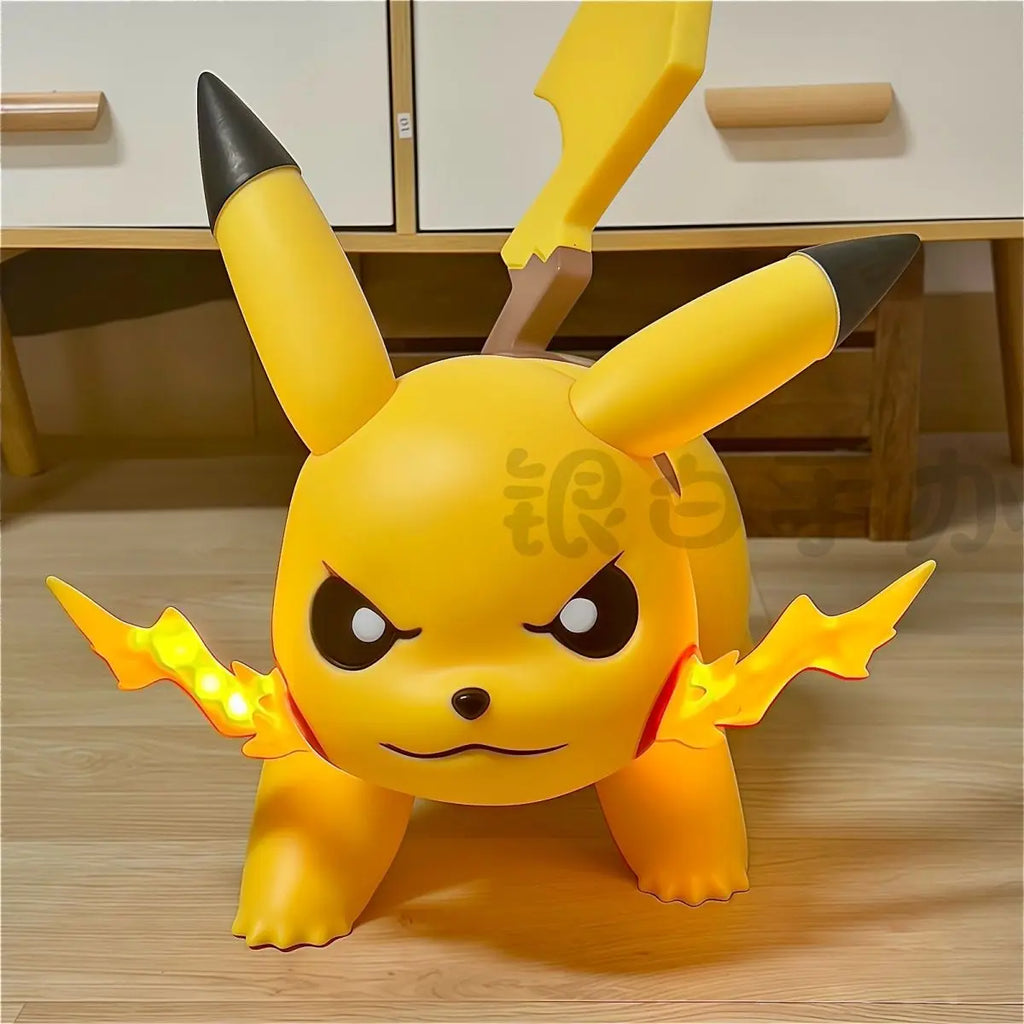 New Pokemon 1:1 Big Size Pikachu Anime Figure Light Pocket Monster Cartoon Action Figurines Model Customized Toys Decor Gifts