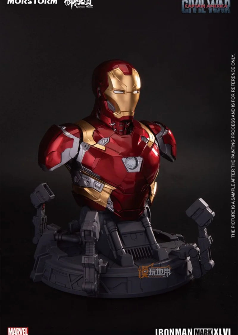 E-model Assembly Model Iron Man Mark Xlvi Mk46 Series Bust  Set Scale Plastic Model Kit Action Figure Toy Collection Model Gifts