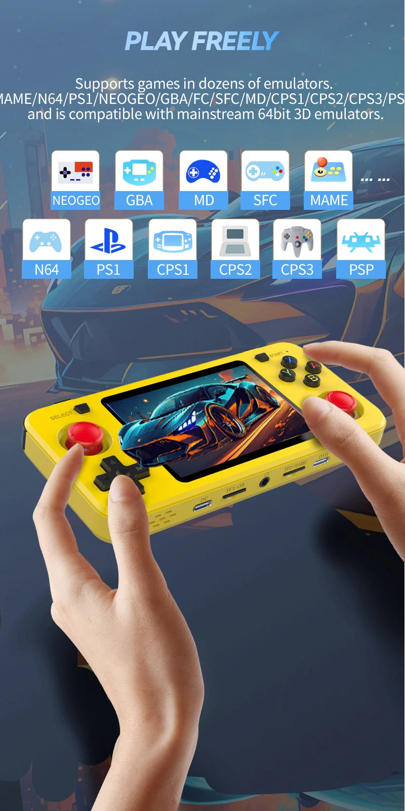 R36H Retro-Handheld-Konsole Arkos System Open-Source 20000+ klassisches Spiel 3,5 Zoll IPS-Bildschirm