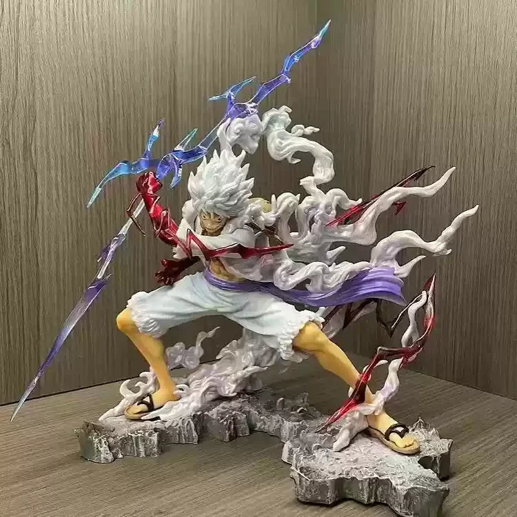 Figure Sun God Gear 5 Nika Luffy Action Figure Gk Thunderbolt Monkey D Luffy Model Pvc Collectible Toy Collection Ornament Mode