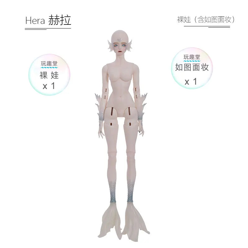 3 Points Bjd Doll Hera Mermaid Mother Hera Figure Doll Handmade Makeup Xaga Dragon Delicate Mermaid Doll Collection Model