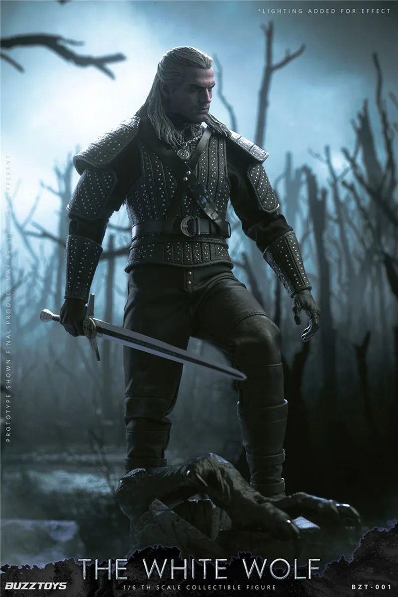 BUZZTOYS BUZ001 1/6 Male White Wolf Geralt High Quality Model Full Set 12'' Action Figure Soldier In Stock For Fans Collection