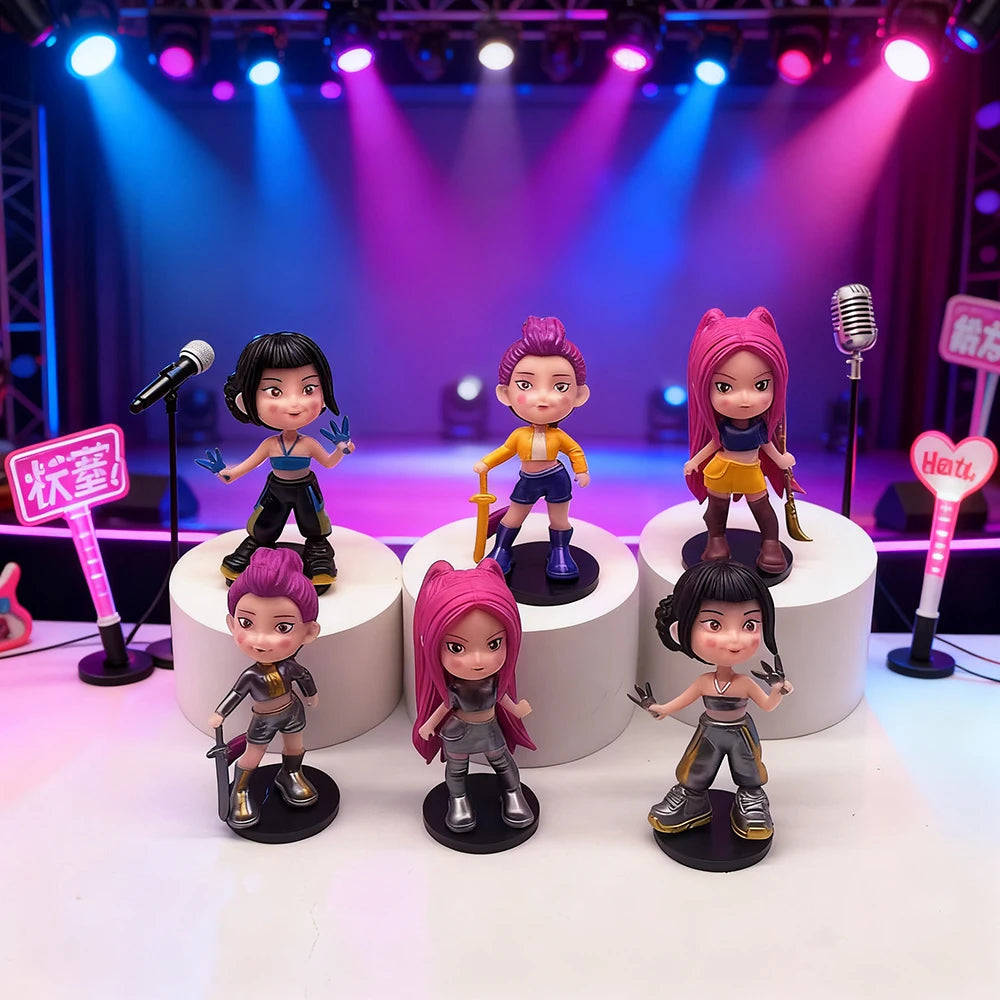 6-teiliges Set Neue Kpop Demon Hunters Figurenserie Anime Handgefertigtes Modell Trendige Schlafzimmerdekoration Junge Mädchen Geschenkbox