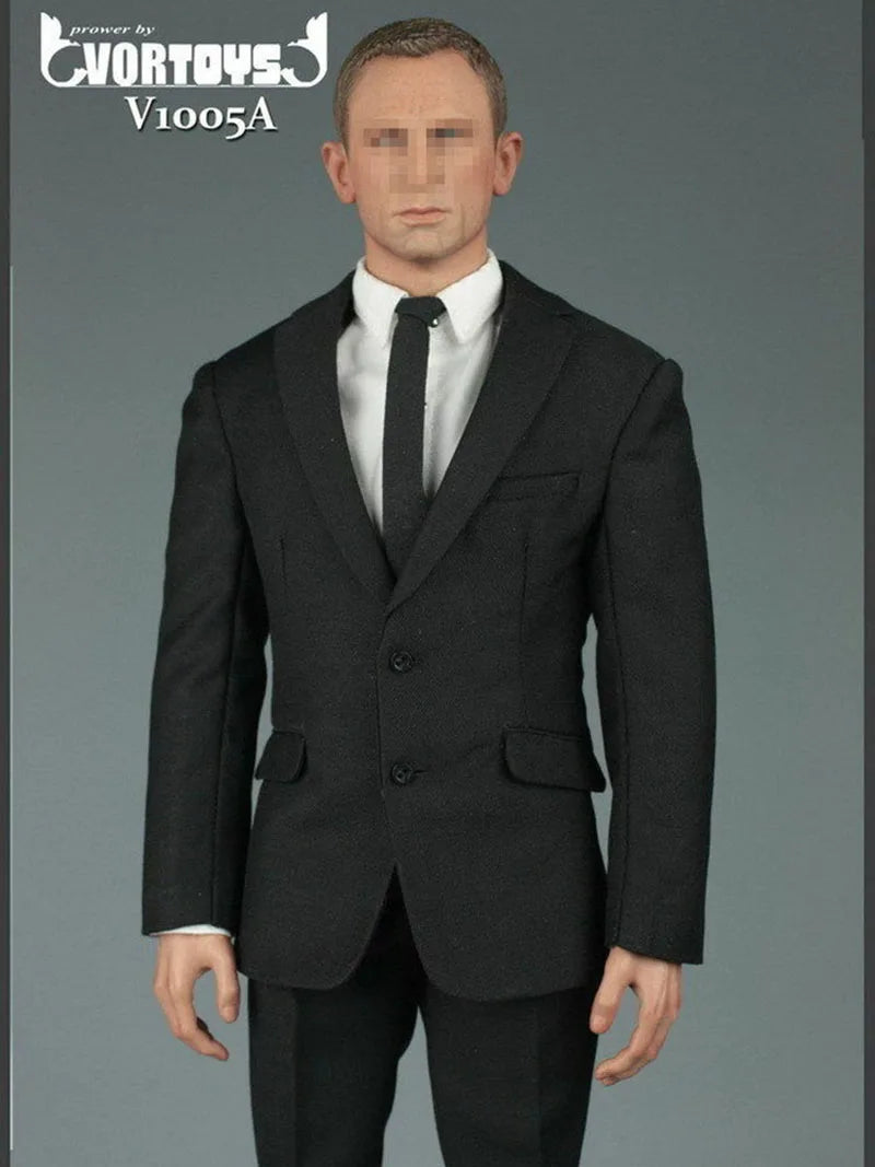 VORTOYS V1005 1/6 Black Gentleman Suit Clothing Set Fit 12" Male Action Figure Body Model In Stock