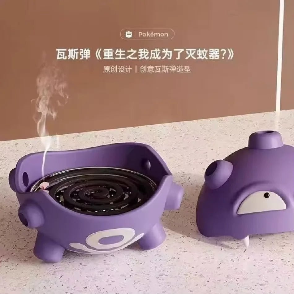Cartoon Pok é mon Weezing Mosquito Coil Tray Anime Indoor Incense Holders Bedroom Figures Desktop Decoration Storage Toys Gift