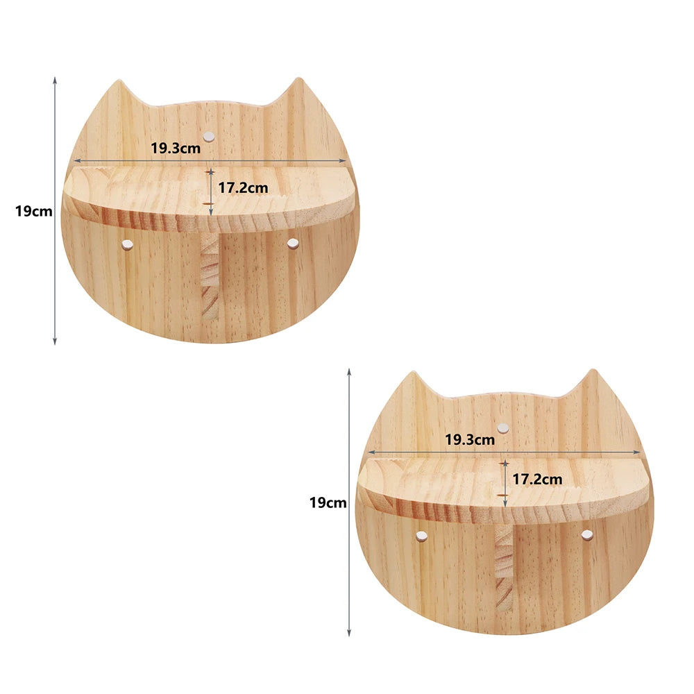 Cat Wall Wooden Climbing Bridge or Cat Hammock and Jumping Platform with Scratching Post Stairway Ladder for Cats Play