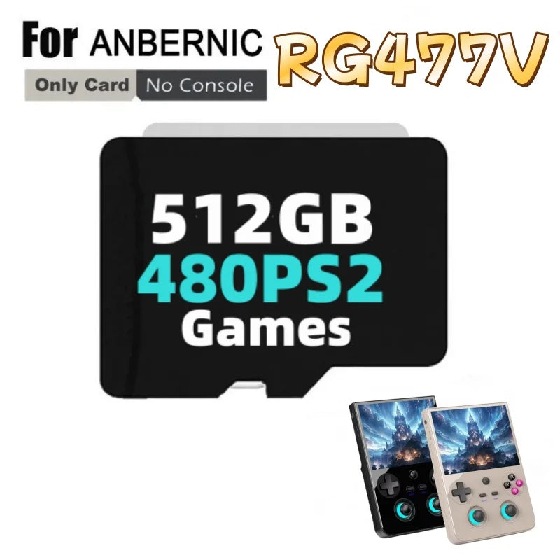 FOR ANBERNIC RG 477V Handheld Retro Game Console TF Card Memory Card SD Card 480 PS2 Games 512G 80000 Games Micro Sd PSP Games