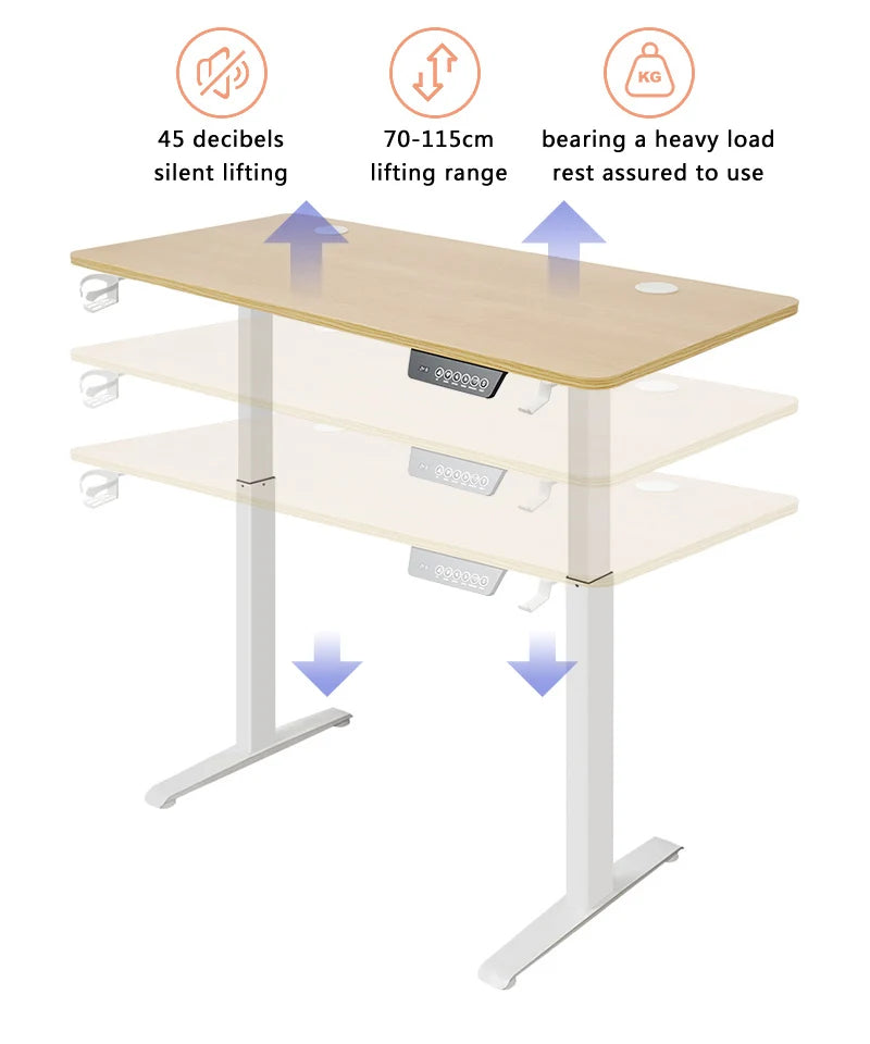 Height Adjustable Electric Standing Desk Sitting Desk Motion Desk For Home Office Protection Ergonomic Cervix Lower Spine