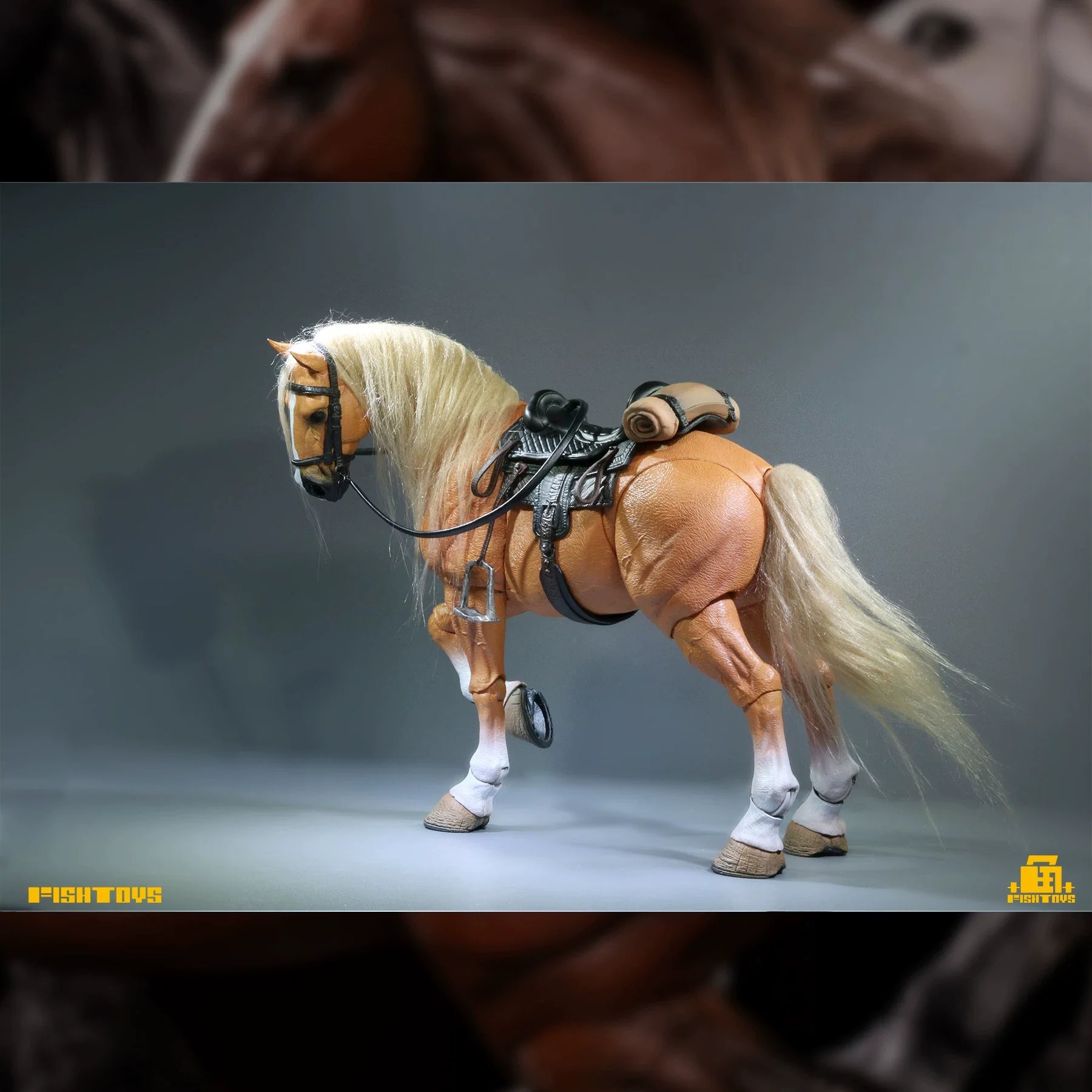 In Stock Authentic Fish Toys 1/12 Wasteland Series Basic Piebald Horse Mount Articulated Action Figure Animal Toy