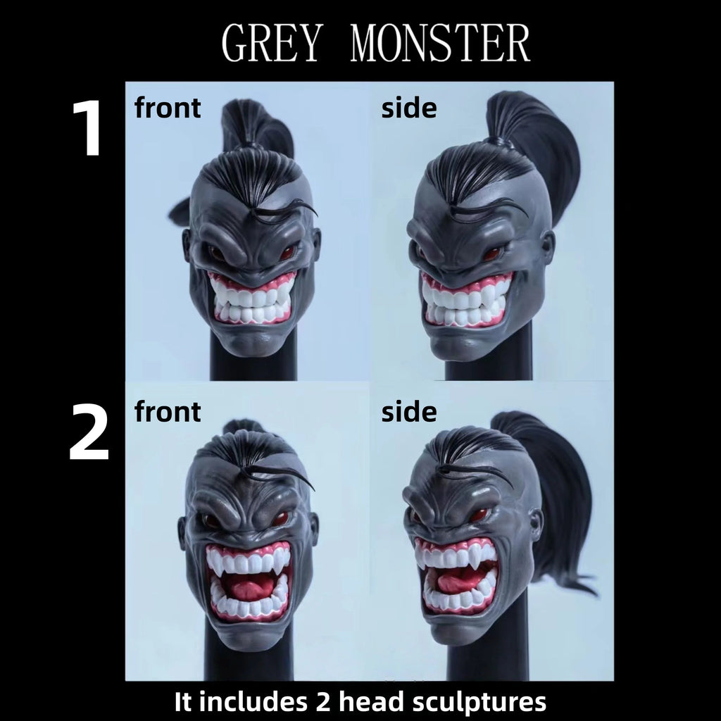 Devil Axy 1/12 Actionfigur Kopf Ersatzteile Zubehörset Muskel Rot und Grau Gesicht Statue Modell Spielzeug für Axy D001