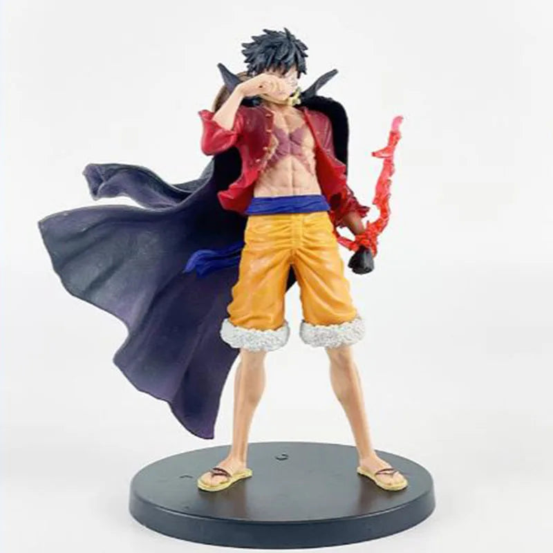 17cm One Piece Luffy New and Old Four Emperors Series Action Figure - Car & Desktop Decorative Ornament, Collectible Model Doll