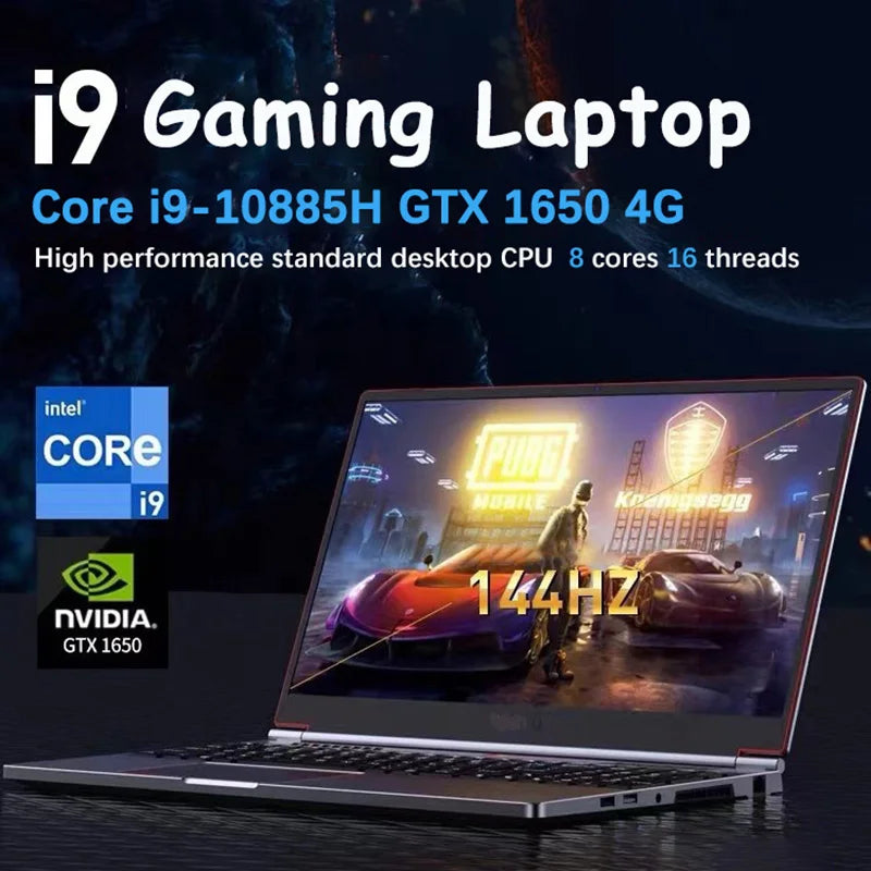 YSJMNPC Gaming Laptop Computer Intel Core i9 9880H GTX1650 i7 9850H16 Inch IPS Screen 144Hz Refresh Rate RGB Keyboard WiFi
