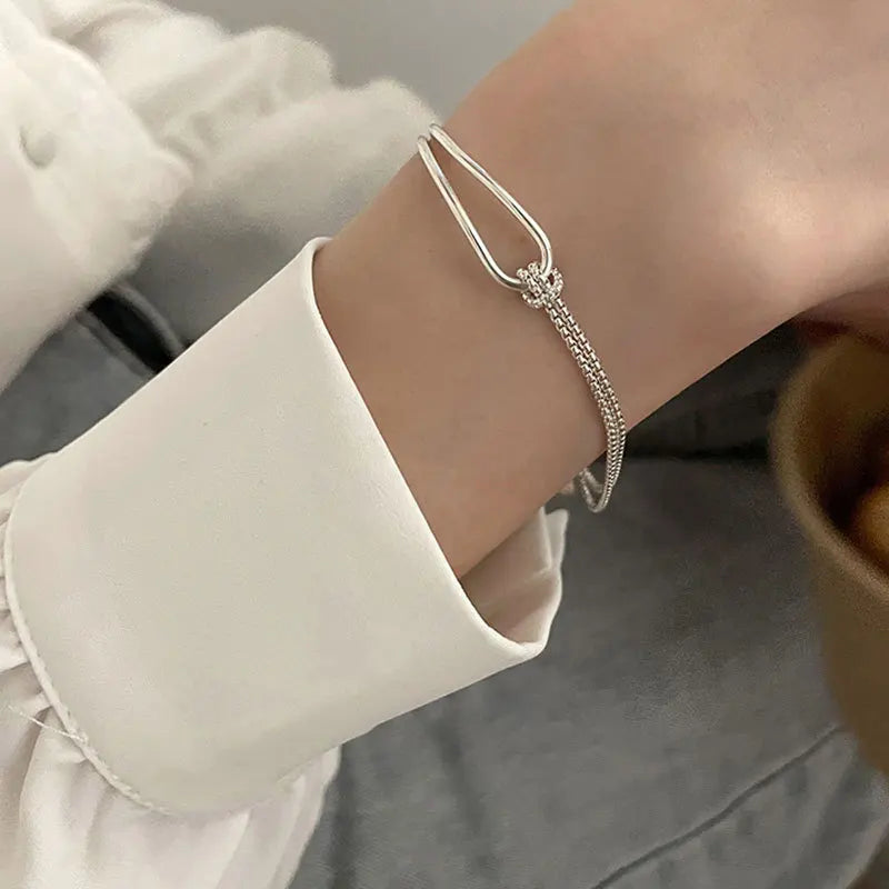 925 Sterling Silber Armband Armreif Vintage Offenes Schloss Geometrische Punk Für Frau Mädchen Mode Schmuck Geschenk Dropship Großhandel
