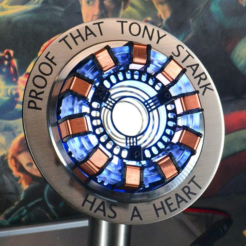 Avenger Iron Man Mk1 Arc Reactor Tony Stark Heart Of Mark Figure Led Light Model Superhero 1:1 Cosplay Toys Chest Lamp Kids Gift